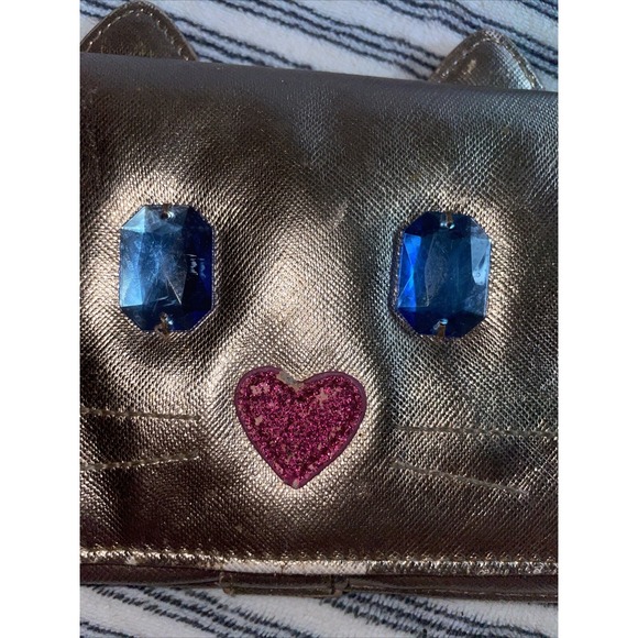 Luv Betsey Johnson Rose Gold Cat Crossbody Clutch Bag Purse Smartphone Wallet - Picture 15 of 16